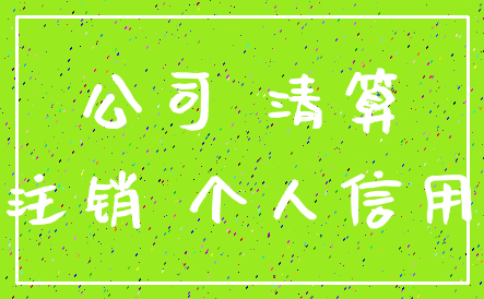 公司 清算_注销 个人信用