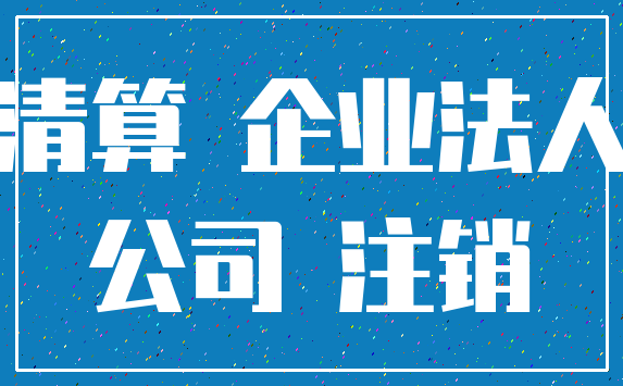清算 企业法人_公司 注销