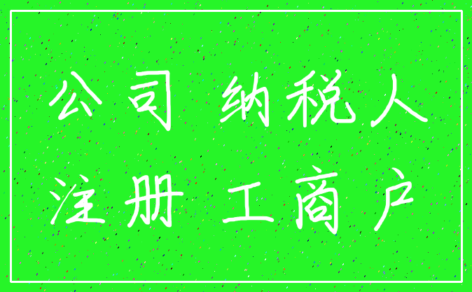 公司 纳税人_注册 工商户