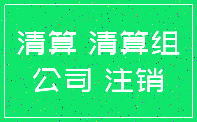 清算 清算组_公司 注销