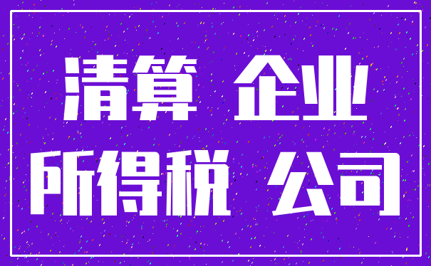 清算 企业_所得税 公司