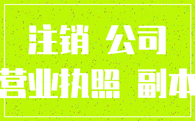 注销 公司_营业执照 副本