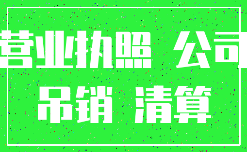 营业执照 公司_吊销 清算