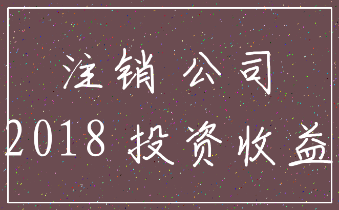 注销 公司_2018 投资收益