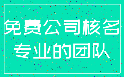 免费公司核名_专业的团队