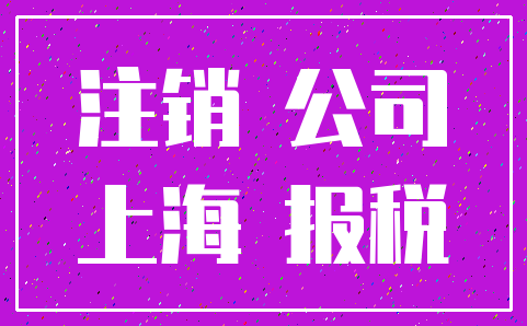 注销 公司_上海 报税