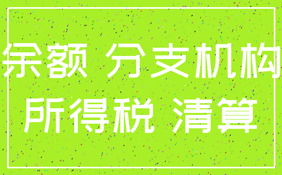 余额 分支机构_所得税 清算