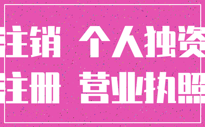 注销 个人独资_注册 营业执照