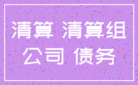 清算 清算组_公司 债务