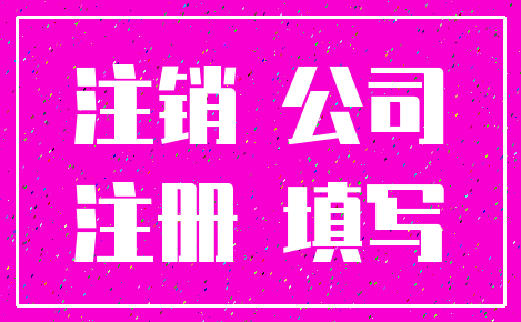 注销 公司_注册 填写