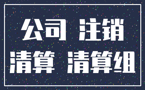 公司 注销_清算 清算组