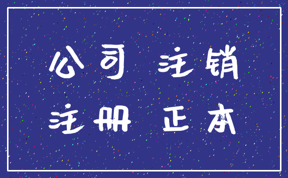 公司 注销_注册 正本