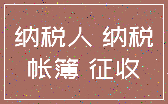 纳税人 纳税_帐簿 征收