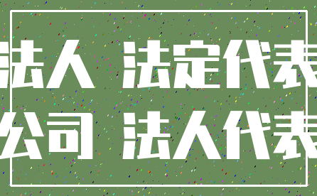 法人 法定代表_公司 法人代表