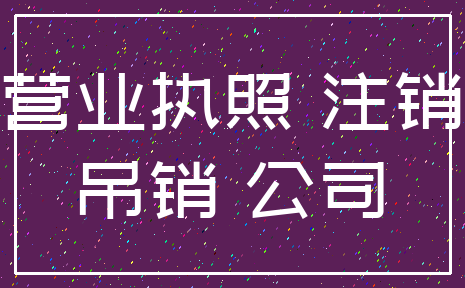 营业执照 注销_吊销 公司