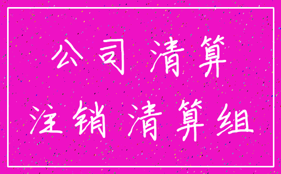 公司 清算_注销 清算组