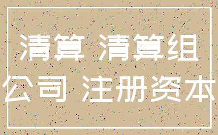 清算 清算组_公司 注册资本