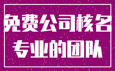 免费公司核名_专业的团队