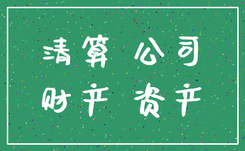 清算 公司_财产 资产