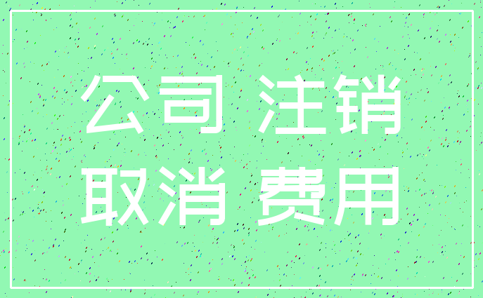 公司 注销_取消 费用