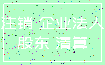注销 企业法人_股东 清算