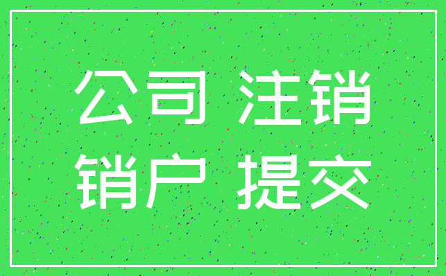 公司 注销_销户 提交