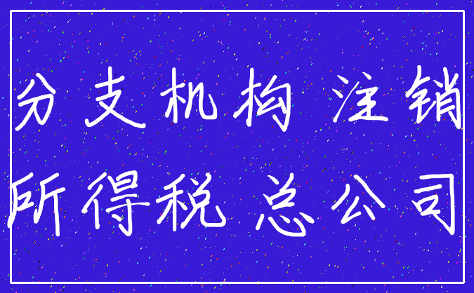 分支机构 注销_所得税 总公司