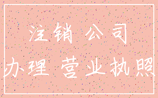 注销 公司_办理 营业执照