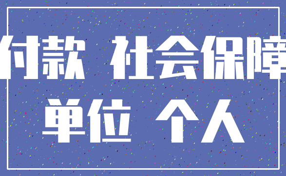 付款 社会保障_单位 个人