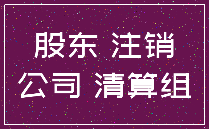 股东 注销_公司 清算组