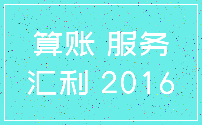 算账 服务_汇利 2016