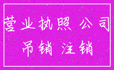 营业执照 公司_吊销 注销