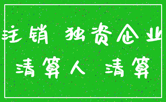 注销 独资企业_清算人 清算