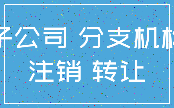 子公司 分支机构_注销 转让