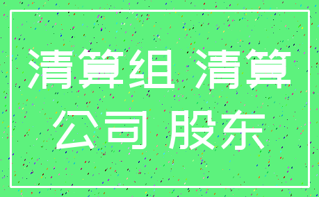 清算组 清算_公司 股东