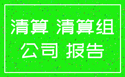 清算 清算组_公司 报告