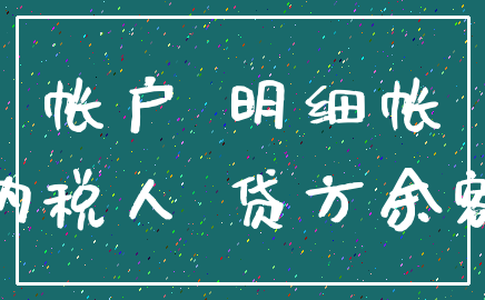 帐户 明细帐_纳税人 贷方余额