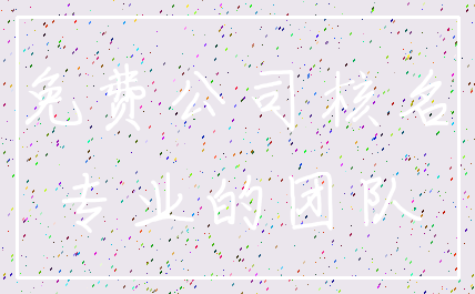 免费公司核名_专业的团队