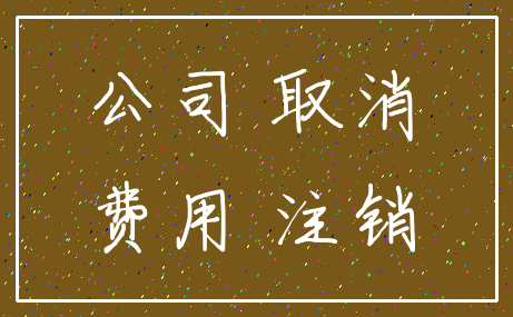 公司 取消_费用 注销