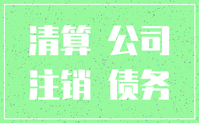 清算 公司_注销 债务