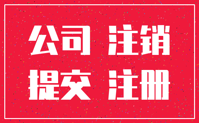 公司 注销_提交 注册