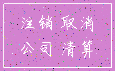 注销 取消_公司 清算