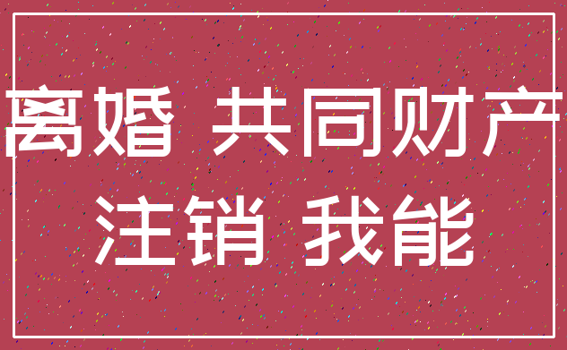 离婚 共同财产_注销 我能