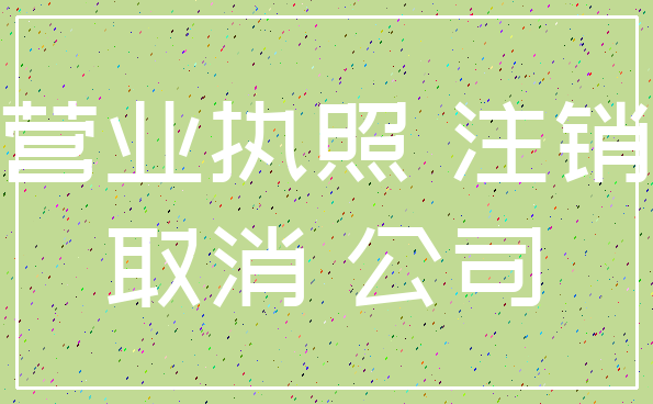 营业执照 注销_取消 公司