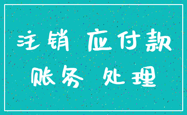 注销 应付款_账务 处理