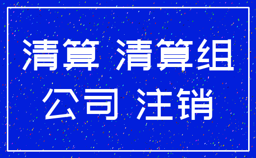 清算 清算组_公司 注销