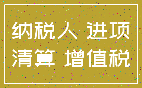 纳税人 进项_清算 增值税