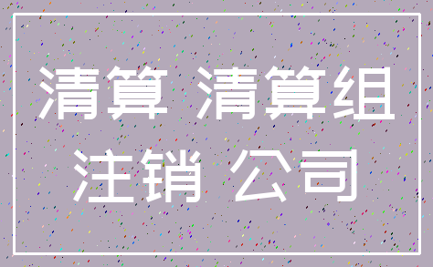 清算 清算组_注销 公司