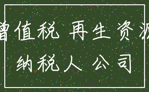 增值税 再生资源_纳税人 公司