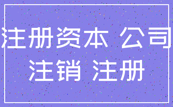 注册资本 公司_注销 注册